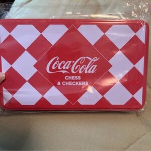 Coca-Cola Travel Red and White Chess & Checkers Magnetic Set